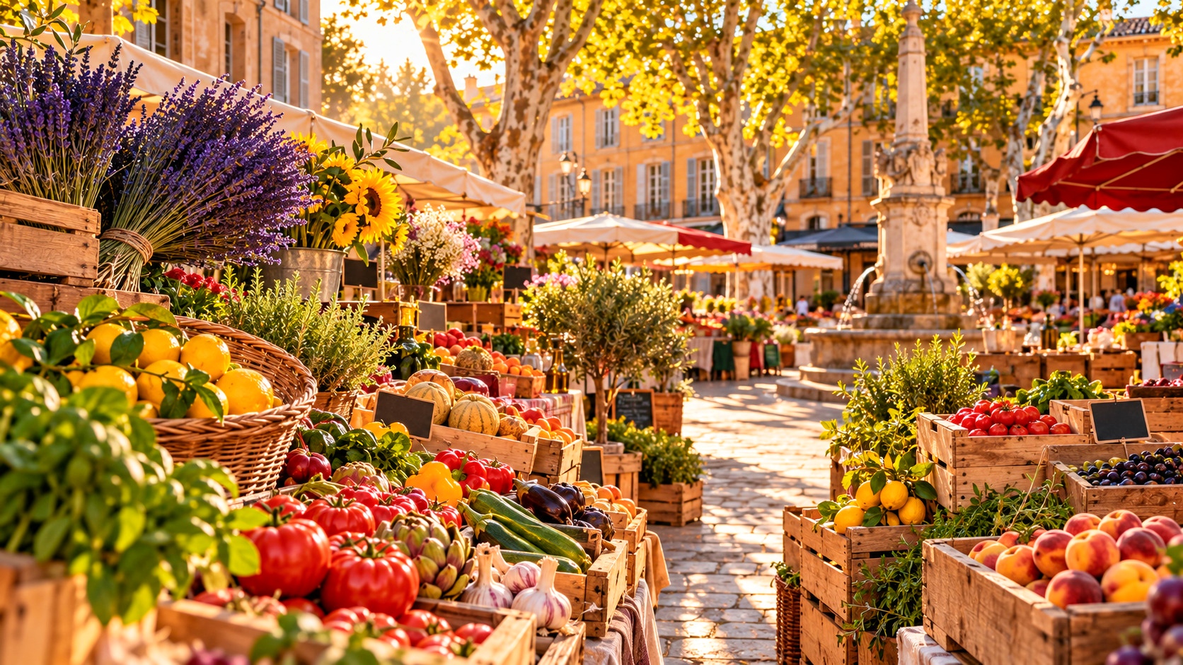 Chauffeur privé, marché provençal, Aix-en-Provence